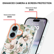 For iPhone 16 Flowers and Plants Series IMD TPU Phone Case(Green Gardenia)
