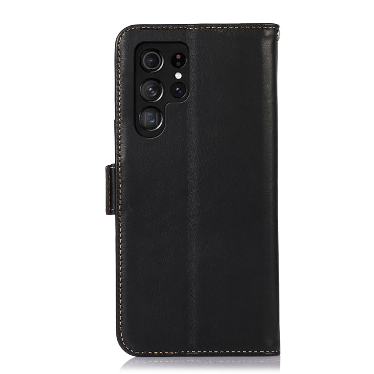 For Samsung Galaxy S24 Ultra Crazy Horse Top Layer Cowhide Leather Phone Case(Black)