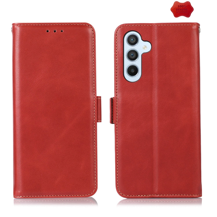 For Samsung Galaxy S24+ Crazy Horse Top Layer Cowhide Leather Phone Case(Red)