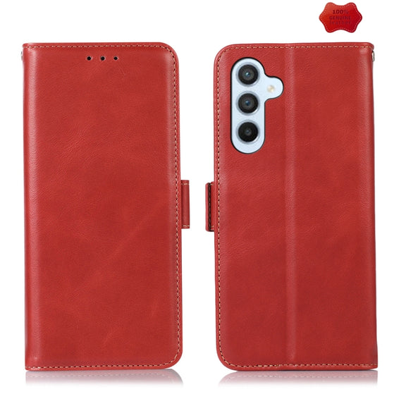 For Samsung Galaxy S24+ Crazy Horse Top Layer Cowhide Leather Phone Case(Red)