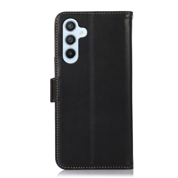 For Samsung Galaxy S24+ Crazy Horse Top Layer Cowhide Leather Phone Case(Black)