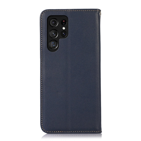 For Samsung Galaxy S24 Ultra KHAZNEH Nappa Top Layer Cowhide Leather Phone Case(Blue)
