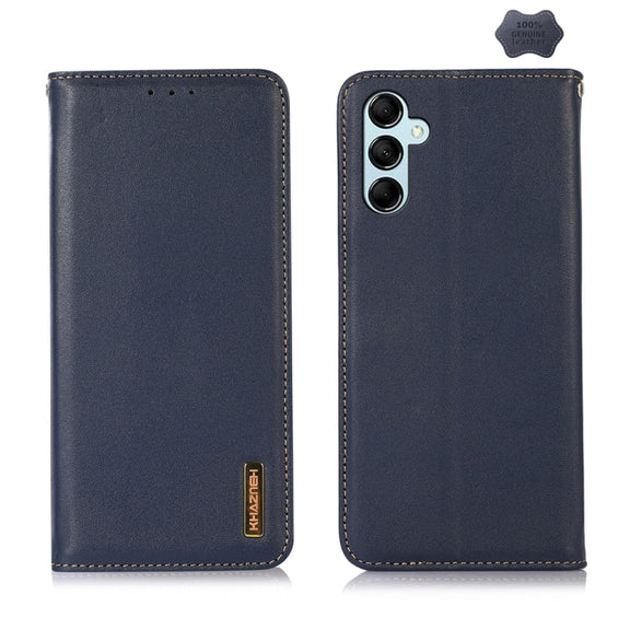For Samsung Galaxy S24 KHAZNEH Nappa Top Layer Cowhide Leather Phone Case(Blue)