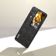 For OPPO Find N3 Flip ABEEL Weave Plaid PU Phone Case(Black)