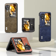 For OPPO Find N3 Flip ABEEL Weave Plaid PU Phone Case(Black)