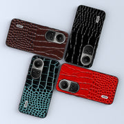For OPPO Reno 10 / 10 Pro Global ABEEL Genuine Leather Crocodile Pattern Black Edge Phone Case(Black)