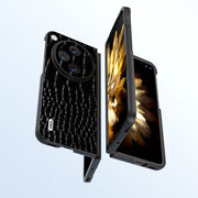 For OPPO Find N3 ABEEL Genuine Leather Crocodile Pattern Black Edge Phone Case(Black)