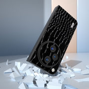 For OPPO Find N3 ABEEL Genuine Leather Crocodile Pattern Black Edge Phone Case(Black)