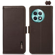 For OnePlus Ace 2 Pro KHAZNEH Side-Magnetic Litchi Genuine Leather RFID Phone Case(Brown) - OnePlus Cases by PMC TechLife | Online Shopping South Africa | PMC TechLife | Buy Now Pay Later Mobicred