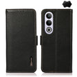 For OnePlus Ace 3V KHAZNEH Side-Magnetic Litchi Genuine Leather RFID Phone Case(Black) - OnePlus Cases by PMC TechLife | Online Shopping South Africa | PMC TechLife | Buy Now Pay Later Mobicred