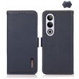 For OnePlus Ace 3V KHAZNEH Side-Magnetic Litchi Genuine Leather RFID Phone Case(Blue) - OnePlus Cases by PMC TechLife | Online Shopping South Africa | PMC TechLife | Buy Now Pay Later Mobicred