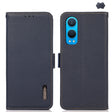 For OnePlus CE4 Lite KHAZNEH Side-Magnetic Litchi Genuine Leather RFID Phone Case(Blue) - OnePlus Cases by PMC TechLife | Online Shopping South Africa | PMC TechLife | Buy Now Pay Later Mobicred