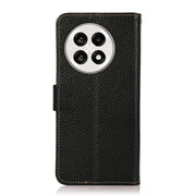 For OnePlus Ace 5 Pro / Ace 5 / 13R KHAZNEH Side-Magnetic Litchi Genuine Leather RFID Phone Case(Black)