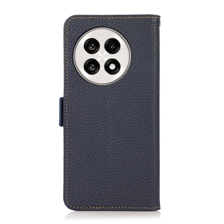 For OnePlus Ace 5 Pro / Ace 5 / 13R KHAZNEH Side-Magnetic Litchi Genuine Leather RFID Phone Case(Blue)