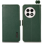 For OnePlus Ace 5 Pro / Ace 5 / 13R KHAZNEH Side-Magnetic Litchi Genuine Leather RFID Phone Case(Green)