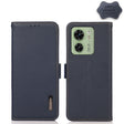 For Motorola Edge 40 KHAZNEH Side-Magnetic Litchi Genuine Leather RFID Phone Case(Blue) - Motorola Cases by PMC TechLife | Online Shopping South Africa | PMC TechLife | Buy Now Pay Later Mobicred