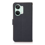 For OnePlus Nord 3 KHAZNEH Custer Genuine Leather RFID Phone Case(Blue)