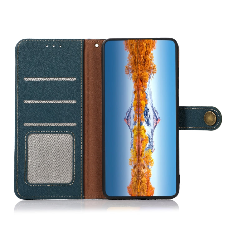 For OnePlus Nord 3 KHAZNEH Custer Genuine Leather RFID Phone Case(Green)