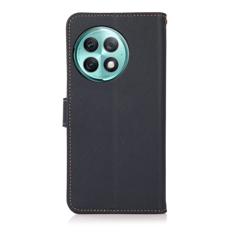 For OnePlus Ace 2 Pro KHAZNEH Custer Genuine Leather RFID Phone Case(Blue)