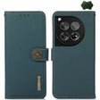 For OnePlus 12 KHAZNEH Custer Genuine Leather RFID Phone Case(Green) - OnePlus Cases by PMC TechLife | Online Shopping South Africa | PMC TechLife | Buy Now Pay Later Mobicred