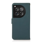 For OnePlus 12 KHAZNEH Custer Genuine Leather RFID Phone Case(Green)