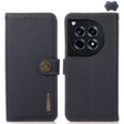 For OnePlus 12R KHAZNEH Custer Genuine Leather RFID Phone Case(Blue) - OnePlus Cases by PMC TechLife | Online Shopping South Africa | PMC TechLife | Buy Now Pay Later Mobicred