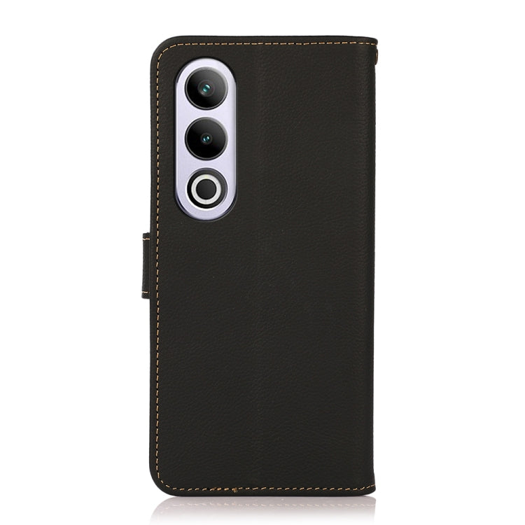 For OnePlus Ace 3V KHAZNEH Custer Genuine Leather RFID Phone Case(Black)