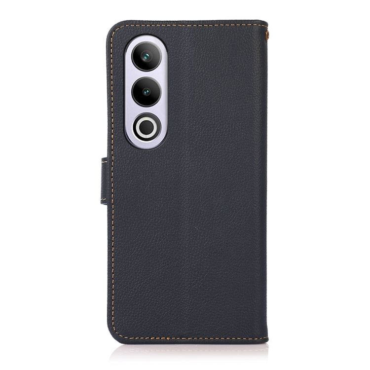 For OnePlus Ace 3V KHAZNEH Custer Genuine Leather RFID Phone Case(Blue)