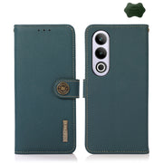For OnePlus Ace 3V KHAZNEH Custer Genuine Leather RFID Phone Case(Green)