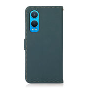 For OnePlus CE4 Lite KHAZNEH Custer Genuine Leather RFID Phone Case(Green)