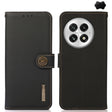 For OnePlus 13 KHAZNEH Custer Genuine Leather RFID Phone Case(Black) - OnePlus Cases by PMC TechLife | Online Shopping South Africa | PMC TechLife | Buy Now Pay Later Mobicred
