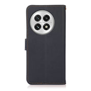 For OnePlus 13 KHAZNEH Custer Genuine Leather RFID Phone Case(Blue)
