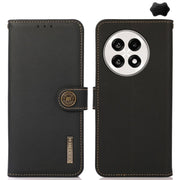 For OnePlus Ace 5 Pro / Ace 5 / 13R KHAZNEH Custer Genuine Leather RFID Phone Case(Black)