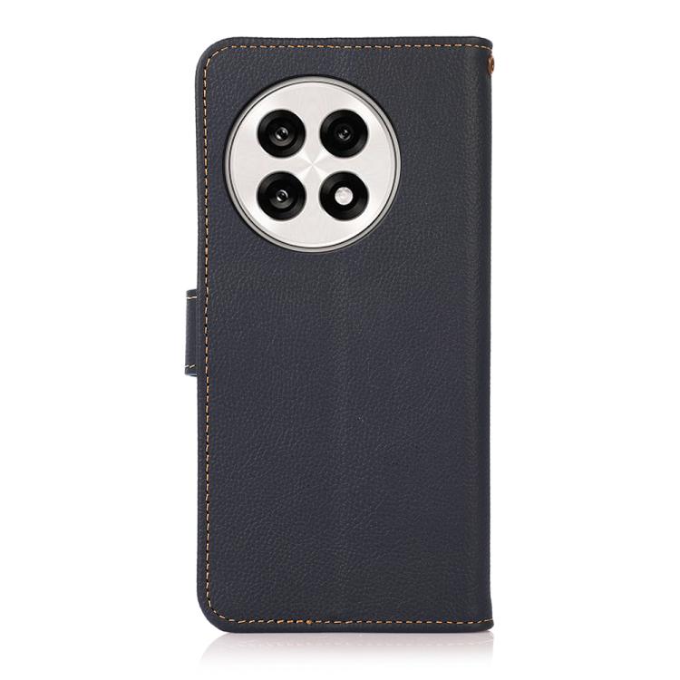 For OnePlus Ace 5 Pro / Ace 5 / 13R KHAZNEH Custer Genuine Leather RFID Phone Case(Blue)