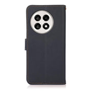 For OnePlus Ace 5 Pro / Ace 5 / 13R KHAZNEH Custer Genuine Leather RFID Phone Case(Blue)