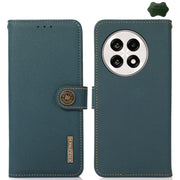 For OnePlus Ace 5 Pro / Ace 5 / 13R KHAZNEH Custer Genuine Leather RFID Phone Case(Green)