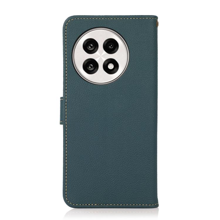 For OnePlus Ace 5 Pro / Ace 5 / 13R KHAZNEH Custer Genuine Leather RFID Phone Case(Green)