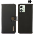 For Motorola Moto G54 5G KHAZNEH Custer Genuine Leather RFID Phone Case(Black) - Motorola Cases by PMC TechLife | Online Shopping South Africa | PMC TechLife | Buy Now Pay Later Mobicred
