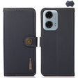 For Motorola Moto G24 KHAZNEH Custer Genuine Leather RFID Phone Case(Blue) - Motorola Cases by PMC TechLife | Online Shopping South Africa | PMC TechLife | Buy Now Pay Later Mobicred