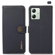For Motorola Moto G64 5G KHAZNEH Custer Genuine Leather RFID Phone Case(Blue) - Motorola Cases by PMC TechLife | Online Shopping South Africa | PMC TechLife | Buy Now Pay Later Mobicred