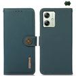 For Motorola Moto G64 5G KHAZNEH Custer Genuine Leather RFID Phone Case(Green) - Motorola Cases by PMC TechLife | Online Shopping South Africa | PMC TechLife | Buy Now Pay Later Mobicred