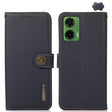 For Motorola Moto G35 KHAZNEH Custer Genuine Leather RFID Phone Case(Blue) - Motorola Cases by PMC TechLife | Online Shopping South Africa | PMC TechLife | Buy Now Pay Later Mobicred