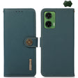 For Motorola Moto G35 KHAZNEH Custer Genuine Leather RFID Phone Case(Green) - Motorola Cases by PMC TechLife | Online Shopping South Africa | PMC TechLife | Buy Now Pay Later Mobicred