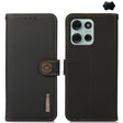 For Motorola Moto G75 5G KHAZNEH Custer Genuine Leather RFID Phone Case(Black) - Motorola Cases by PMC TechLife | Online Shopping South Africa | PMC TechLife | Buy Now Pay Later Mobicred