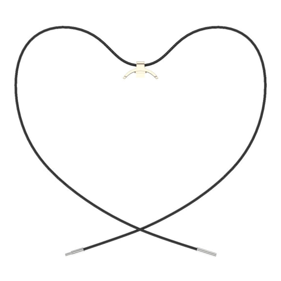For Xiaomi Smart Band 10 / 9 / 8 Mijobs Stainless Steel Buckle Wax Rope Necklace(Black+Light Gold)
