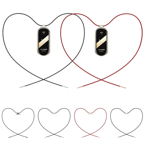 For Xiaomi Smart Band 10 / 9 / 8 Mijobs Stainless Steel Buckle Wax Rope Necklace(Black+Light Gold)