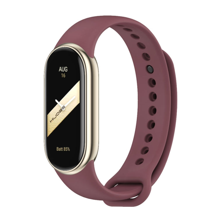For Xiaomi Smart Band 10 / 9 / 8 Mijobs Solid Color Silicone Watch Band(Wine Red)