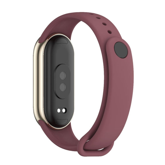 For Xiaomi Smart Band 10 / 9 / 8 Mijobs Solid Color Silicone Watch Band(Wine Red)