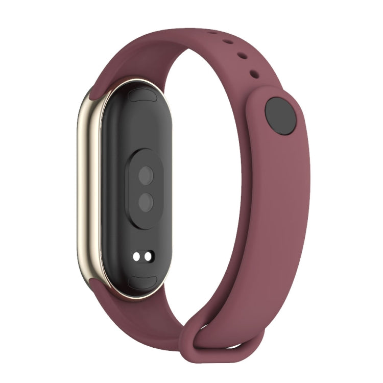 For Xiaomi Smart Band 10 / 9 / 8 Mijobs Solid Color Silicone Watch Band(Wine Red)
