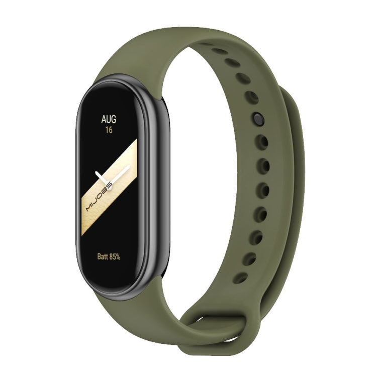 For Xiaomi Smart Band 10 / 9 / 8 Mijobs Solid Color Silicone Watch Band(Army Green)